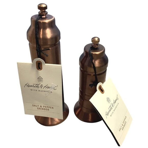Set of Hearth & Hand Magnolia Copper Finish Salt & Pepper Grinder - Picture 2 of 6